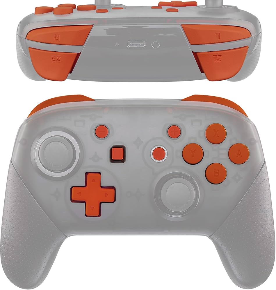Amazon.com: eXtremeRate Orange Repair ABXY D-pad ZR ZL L R Keys